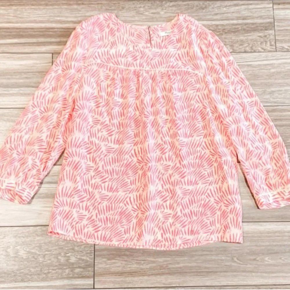 Madewell Silk Coral Blouse, Size Small